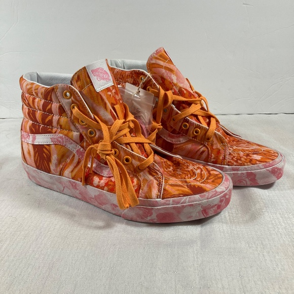 NWT Vans X Collina Strada Sk8 Hi Sneakers, Pink & Orange, Mens Sz 10, Wm Sz 11.5 - Picture 5 of 13